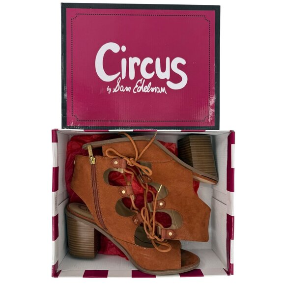 Circus By Sam Edelman Lace-Up Faux Suede Block Heel Casual Boho Sandals - Picture 2 of 15